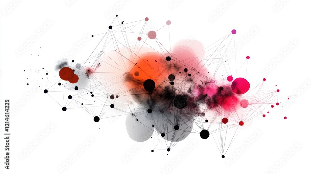 Poster red and black abstract design on white background with dynamic shapes and patterns for creative use