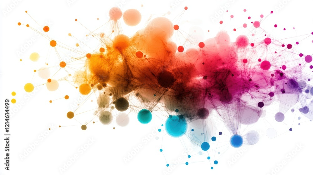 Poster colorful abstract background featuring various overlapping circles in a vibrant design