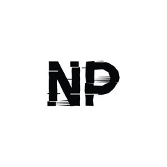 NP monogram logo design letter text name symbol monochrome logotype alphabet character simple logo