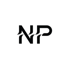 NP monogram logo design letter text name symbol monochrome logotype alphabet character simple logo