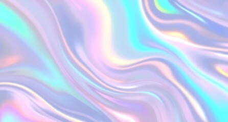 Fototapeta premium Iridescent Holographic Texture with Pastel Rainbow Colors