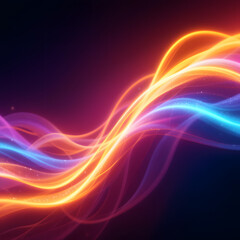 Obraz premium Abstract flowing neon color wave lights background. Generative AI AIG21. 
