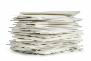 Neatly Stacked White Envelopes in Minimalist Style