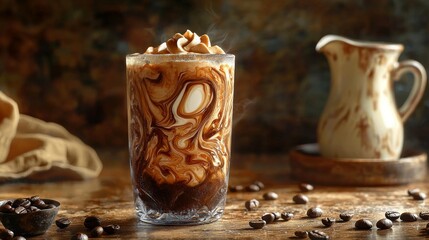 Photorealistic closeup of frosted tumbler with dark sodaIEEE