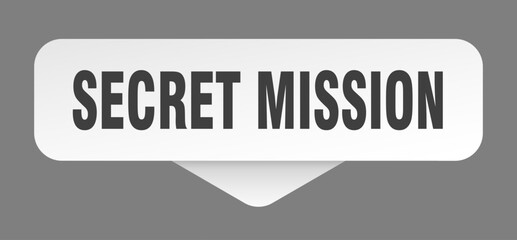 secret mission sticker. secret mission sign isolated on gray background