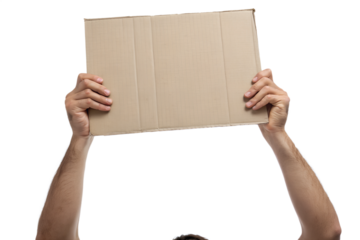 person holding cardboard box