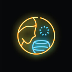 Neon icon representing the concept of wearing a mask during a pandemic