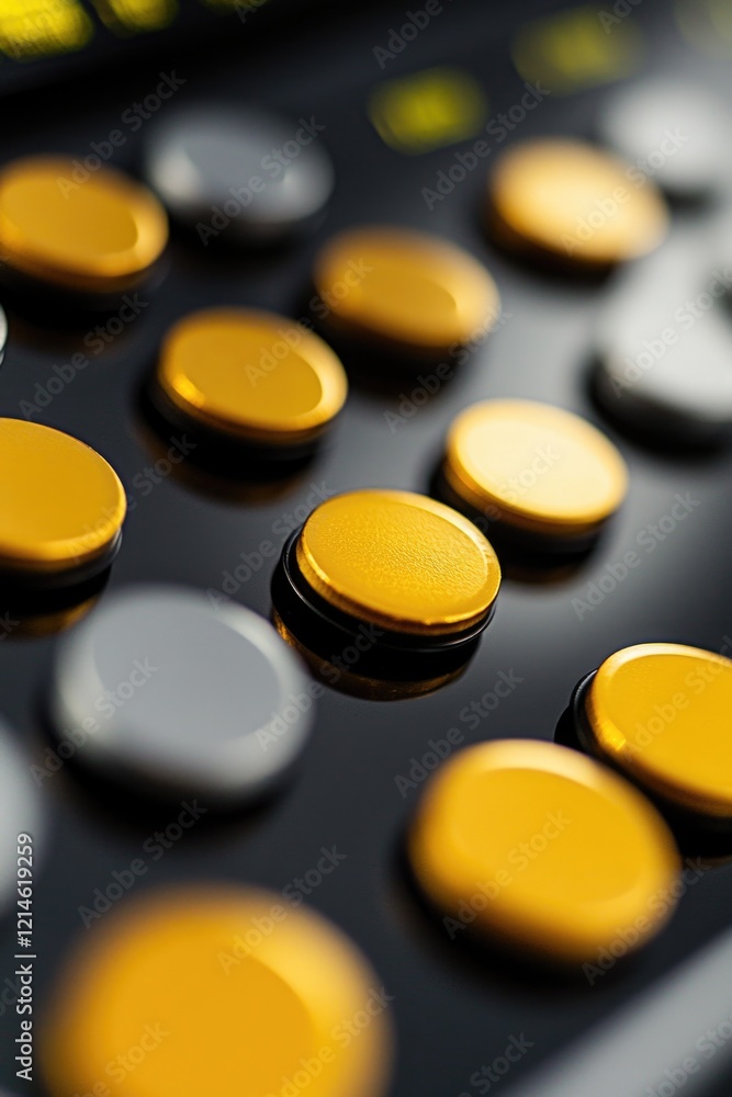 Poster a close-up shot of buttons on a keyboard, suitable for use in tech-related contexts
