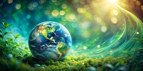 Abstract Earth Day Patterns: Bokeh Background for Eco-Friendly Content
