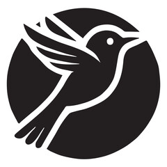 Silhouette of a bird on white background