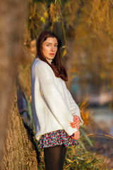 portrait of a young woman in the park