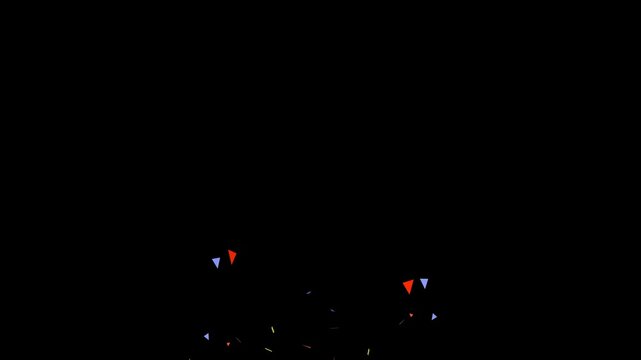 Conffeti Ribbon Explotion with alpha channel.4K element of celebration announcement