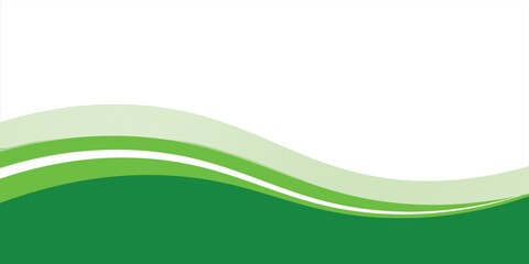 Abstract White and Green modern wave wide background banner
