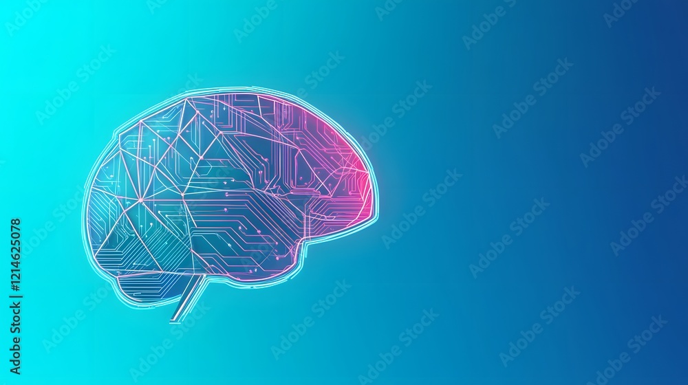 Poster digital brain circuitry abstract representation