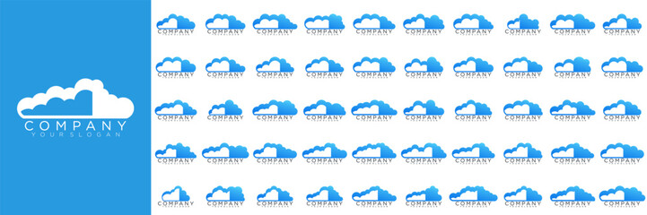 Obraz premium Cloud logo design vector icon template
