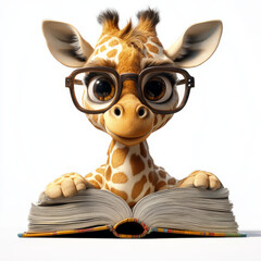 An adorable cartoon giraffe wearing oversized glasses  © Narmin