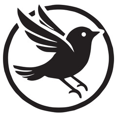 Silhouette of a bird on white background