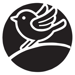 Silhouette of a bird on white background