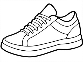 Sneaker Outline illustration,Sneaker silhouette art