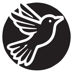 Silhouette of a bird on white background