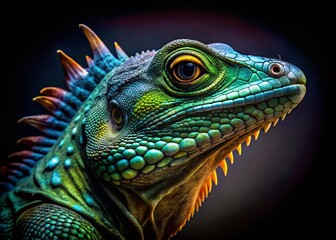 Fototapeta premium Silhouette of a Basilisk Head - Mysterious Mythical Creature