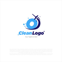 Letter O with windows cleaning logo and swoosh