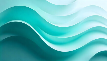 Fototapeta premium Abstract flowing turquoise waves background with a smooth gradient and soft transitions