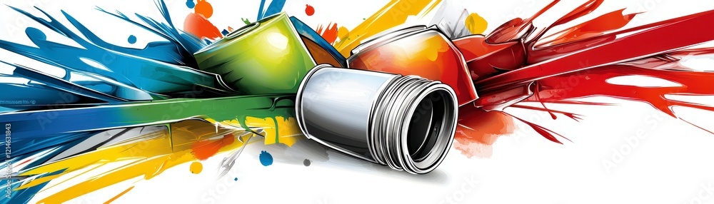Poster creative paint splatter action art studio digital artwork colorful environment dynamic viewpoint art