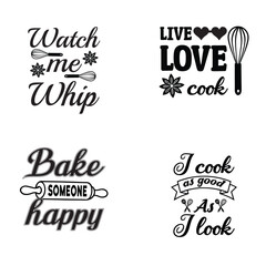 Kitchen Lover Typography T-shirt Design with Chef Illustration
