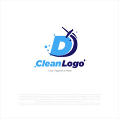 Letter D with windows cleaning logo and swoosh