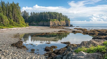 Fototapeta premium Dynamic Coastal Tide Pools with Diverse Species