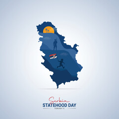 Serbia Statehood Day. Statehood Day creative Design for social media post