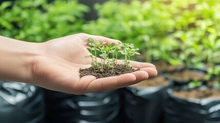 January Gardening Inspiration: Hand Holding Seeds with Potting Soil Background