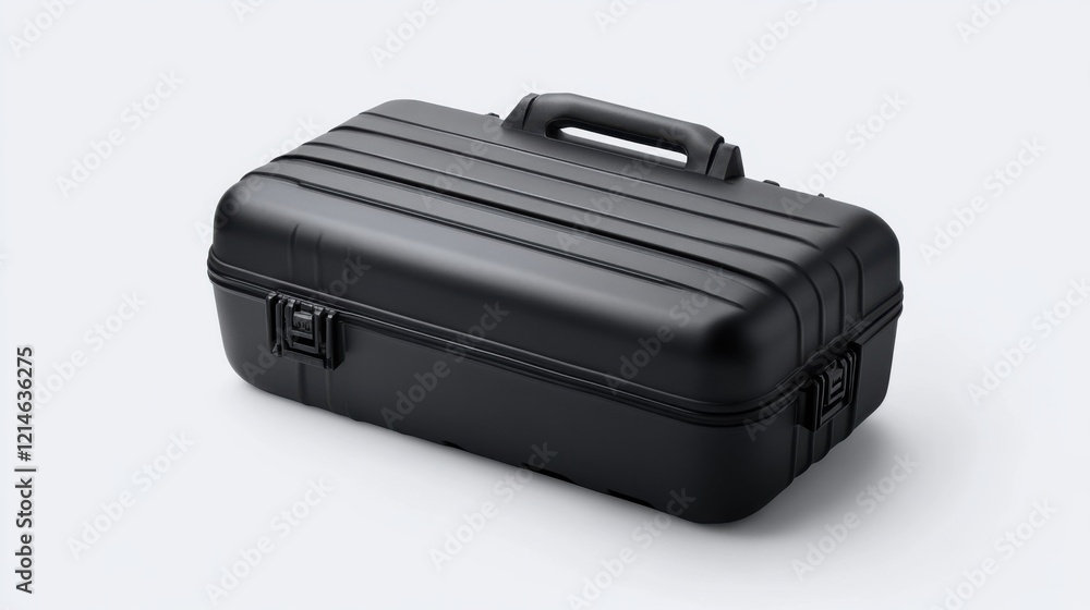 Poster sleek black hard case with handle for secure storage and transportation of various items