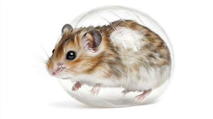 Hamster Running in Transparent Exercise Ball