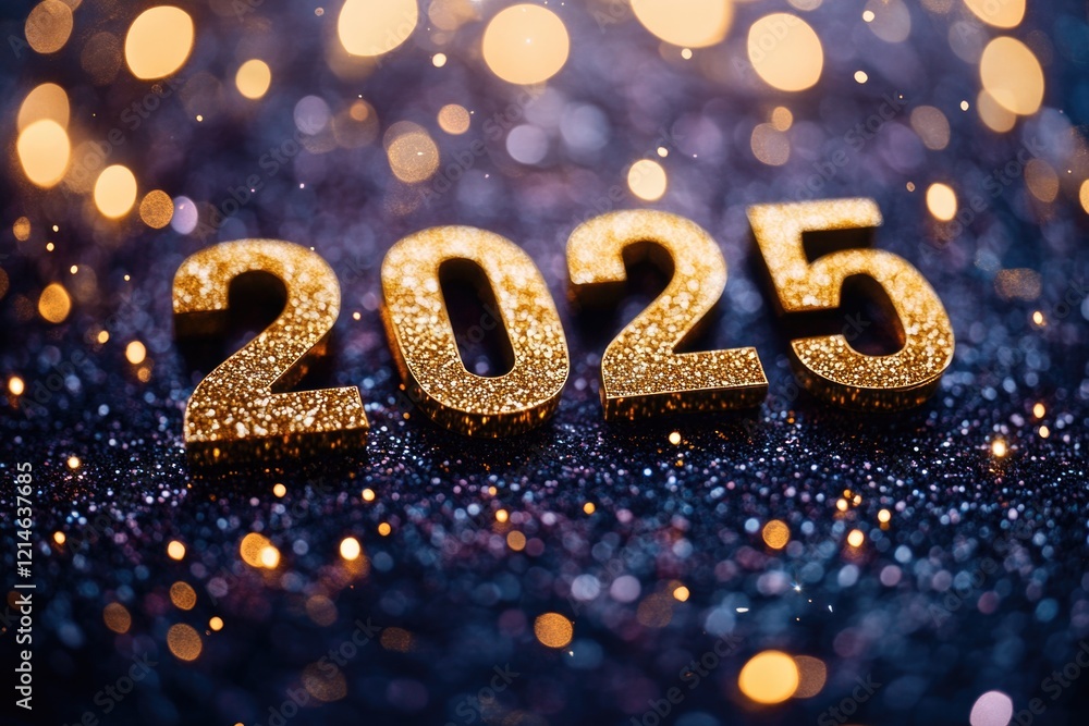 Poster a close-up shot of multiple gold numbers, perfect for use in designs and presentations where you wan