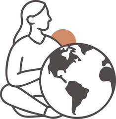 Earth and Humanity Harmony Vector Graphic