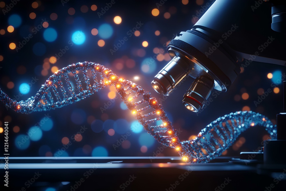 Poster a micro robotic manipulator manipulating the structure of a dna chain with double helix, scientific 