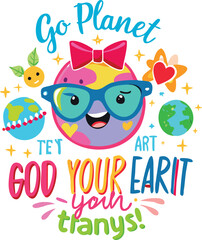 Smiling Earth with Glasses Illustration for Eco Awareness