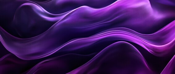 Fototapeta premium Purple flowing abstract digital waves, dark background, website design