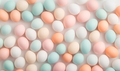 Festive easter light coloured background. Happy easter concept, eggs, flowers, herbs	