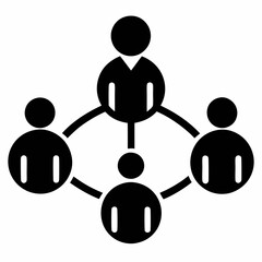 People connecting icon vector on white background.