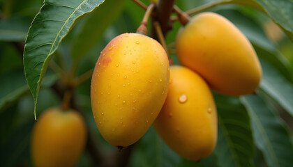 Close up mango on tree