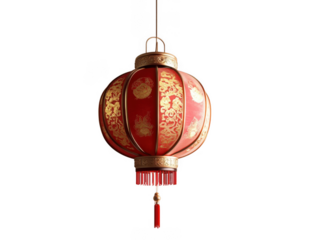 Chinese red lantern isolated on transparent or white background