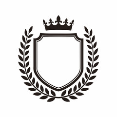 Elegant Royal Shield and Crown Vector Design.