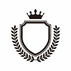 Elegant Royal Shield and Crown Vector Design.