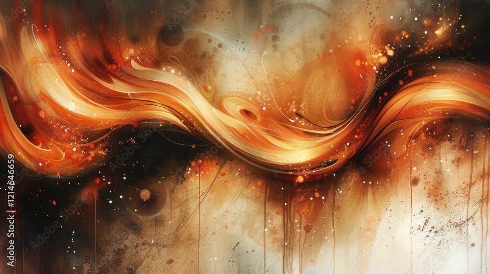 Poster abstract swirl of warm colors blending seamlessly in a dynamic, energetic composition