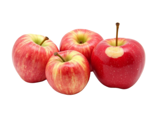 Three fresh red apples isolated on white background