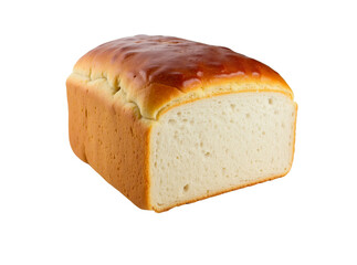 Entire loaf of white bread,PNG,transparent background,crusty exterior,clipart,food advertising.
