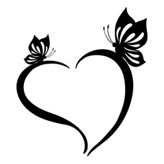 heart with two butterflies